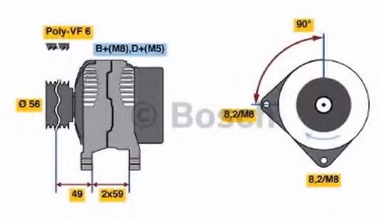 BOSCH 0 986 041 000 Alternatore LiMa 120 A 14 V per VW Golf IV berlina (1J1)