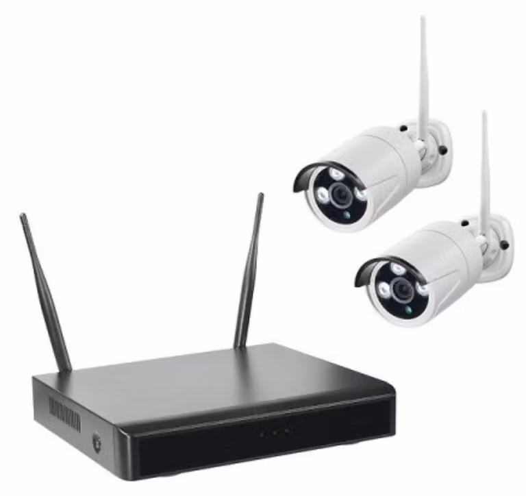 INDEXA WLAN surveillance WR100 SET B2 set di telecamere con 2 telecamere, NVR e app 26600