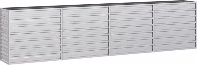 Fioriera rialzata per piante fiori patio giardino 320 x 40 x 77 cm acciaio zincato argento 02_0039431