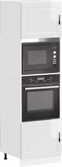 Armadi Forno 2 pz Porto Bianchi Lucido in Legno Multistrato 3315053