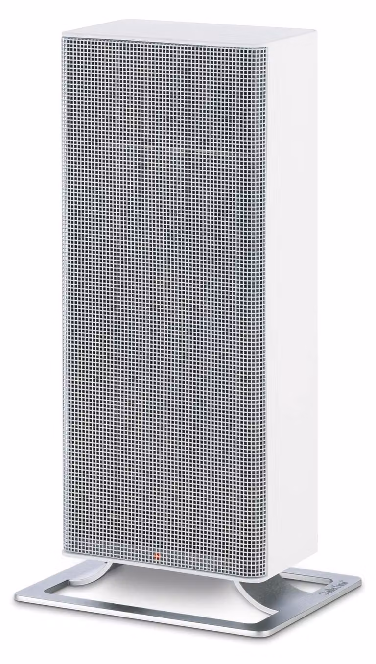 Stufa elettrica a ventola - 2 livelli di riscaldamento: 1200/2000 Watt - Elemento riscaldante in Vetroceramica - Colore: bianco - Per uso interno