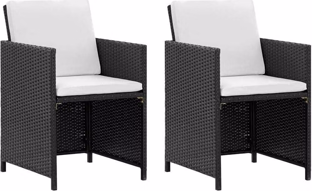 vidaXL set da pranzo da giardino 5 pezzi con cuscini in poly rattan nero