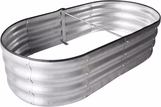 Letto per giardino elevato - Cassetta per piante argentata galvanizzata - Verdure, erbe, frutta e fiori - 12 x 2 x 1 ft
