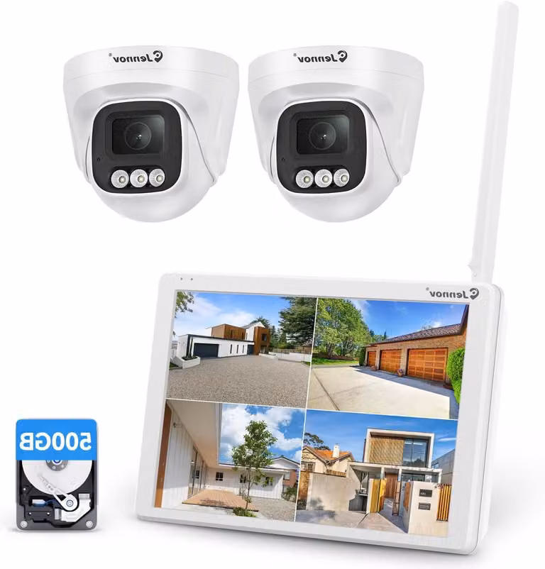 Kit di telecamere di sicurezza da 5MP - Telecamera di sicurezza - Telecamera di sorveglianza - Telecamera per esterni - Telecamera Wi-Fi - Monitor da 10 pollici