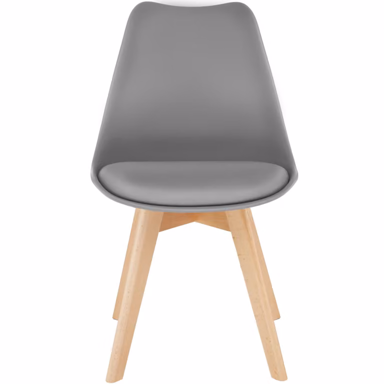 Set di 4 sedie da tavola in stile scandinavo TecTake GmbH, grigio, legno di ontano e plastica