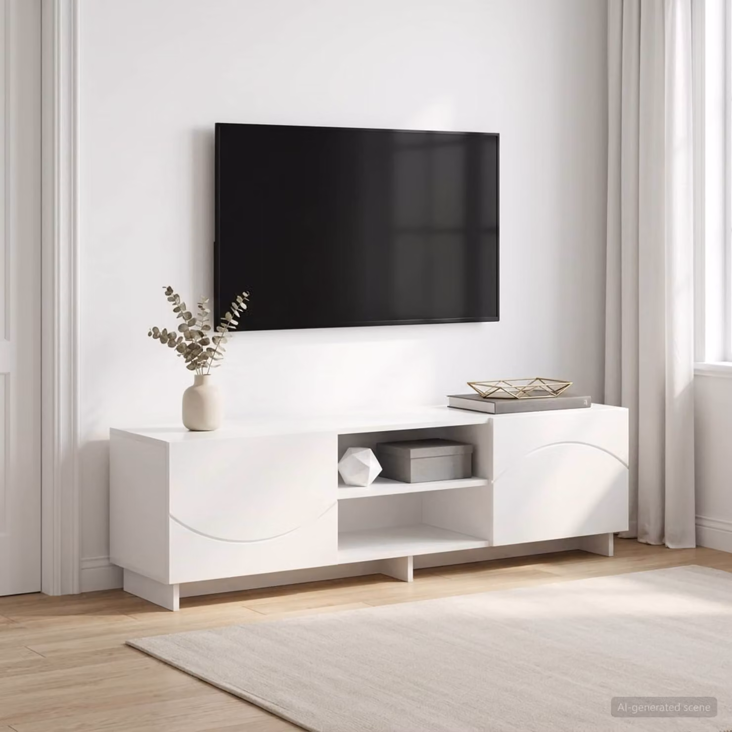 vidaXL Supporto TV 140 x 34,5 x 40 cm Bianco Legno ingegnerizzato