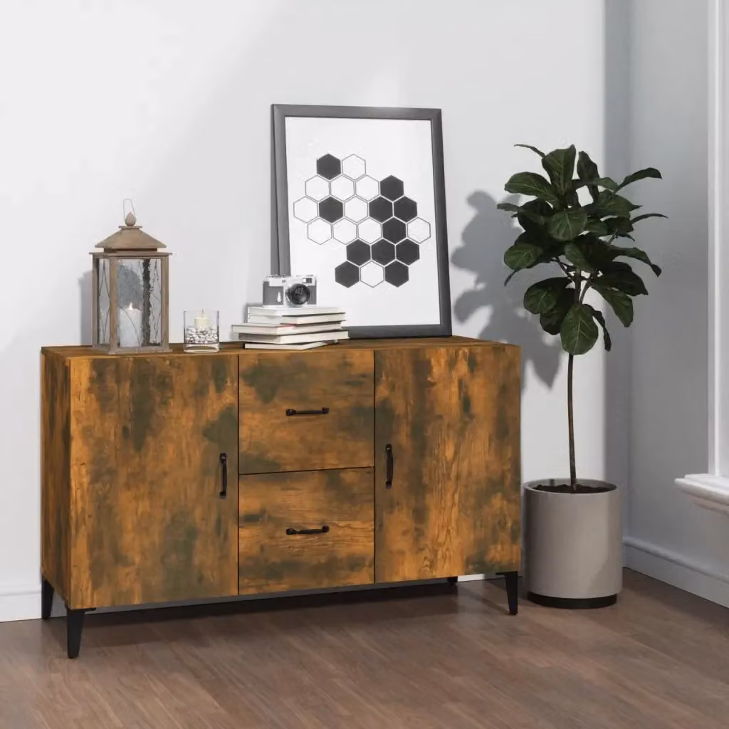 Credenza Buffet da pranzo in legno multistrato Rovere Fumo, L/P/H: 100 x 36 x 60 cm – 2