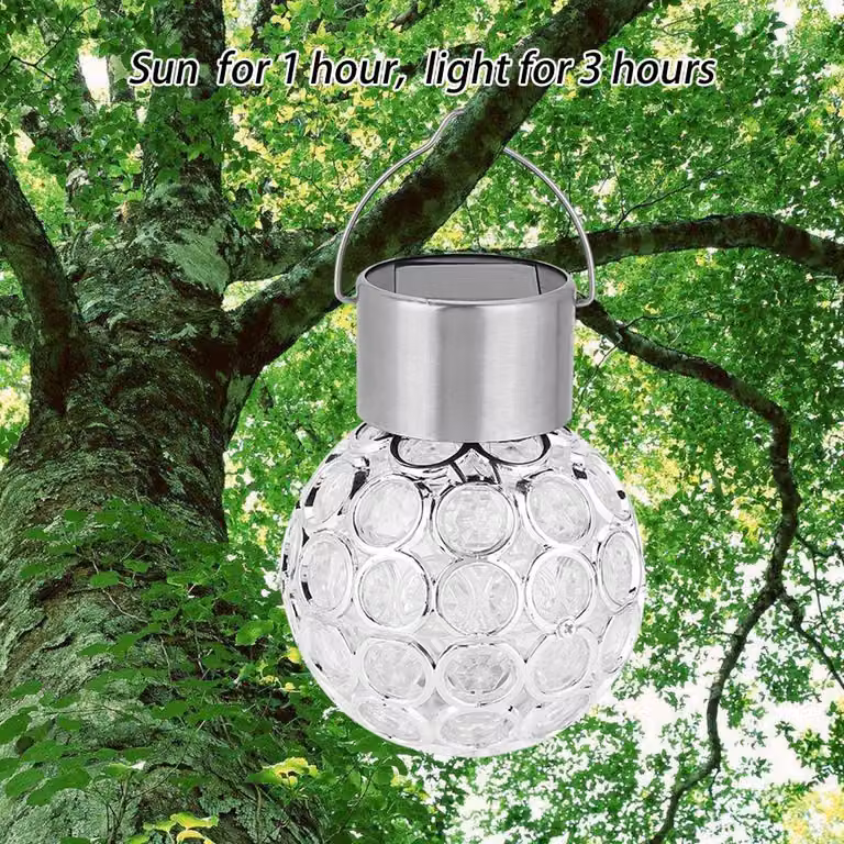 Lampada a sospensione a sfera solare, lampada da giardino a sfera solare, lampada LED cambia colore, lampada LED a sfera solare, lampada LED per passerella