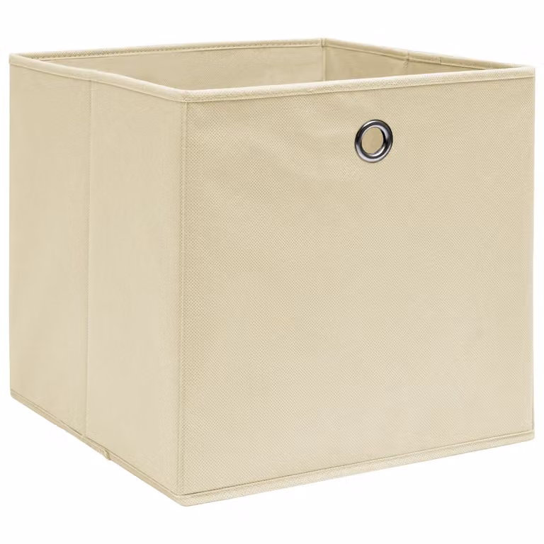 vidaXL Scatole portaoggetti 10 pz. Tessuto crema 32x32x32 cm