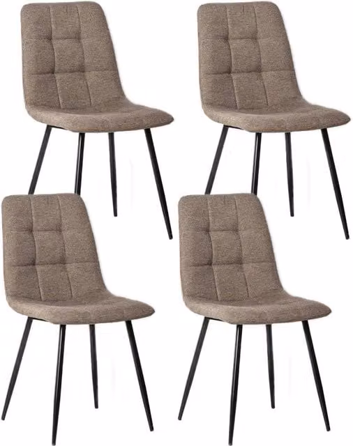 Set 4 Sedie 55x44xH81 cm in Tessuto e Metallo Alma Beige