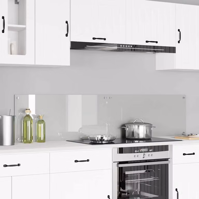 Set di 2 schienali da cucina vidaXL in vetro temperato trasparente, L 90 cm x P 40 cm