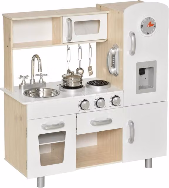 Cucina Giocattolo per Bambini GIORDANOSHOP in Legno Bianca L: 74 cm, P: 30 cm, H: 81 cm