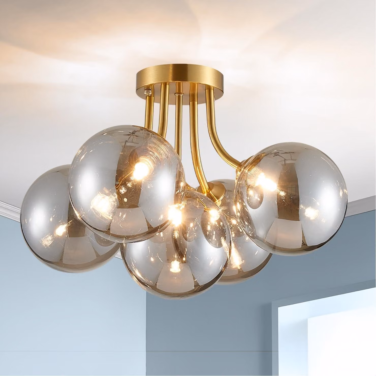 Solidchoice - Lampada a sospensione in cristallo con 5 punti luce