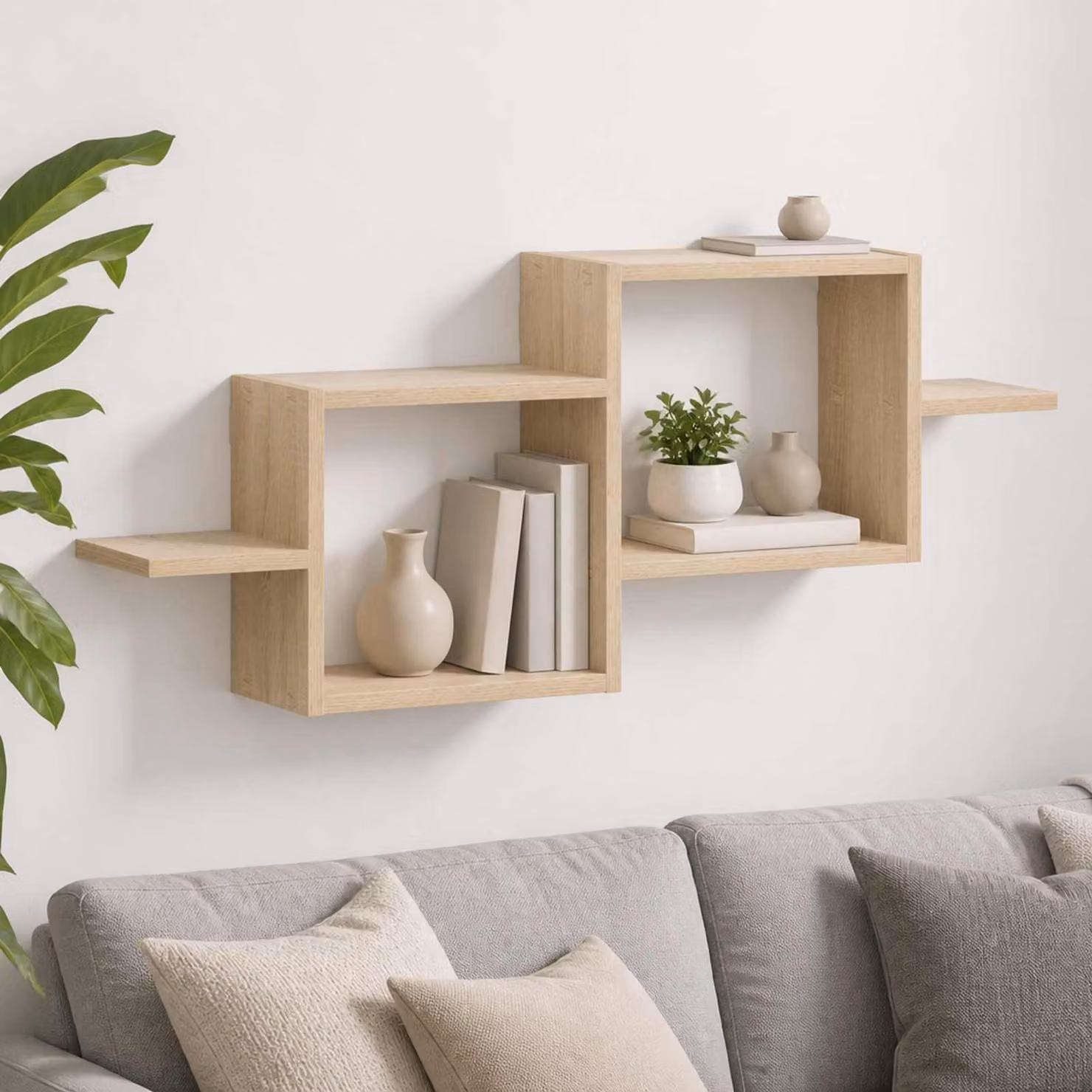 Scaffale da parete vidaXL in legno Rovere Sonoma, L: 95 cm, P: 37 cm, H: 17 cm