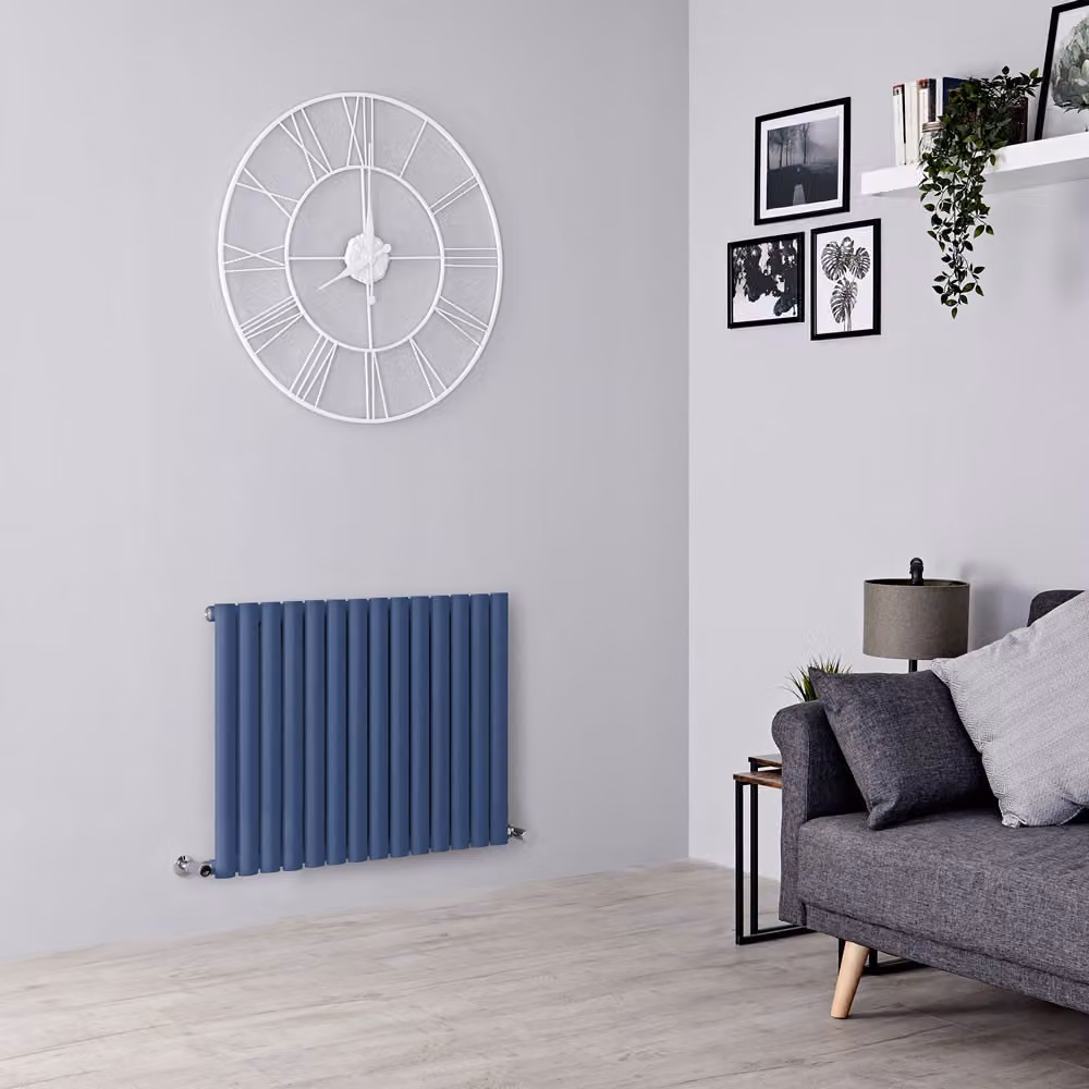 Radiatore di Design Orizzontale  Blu (Deep Sea Blu) -  635mm x 826mm  - Pannello Singolo  - Revive