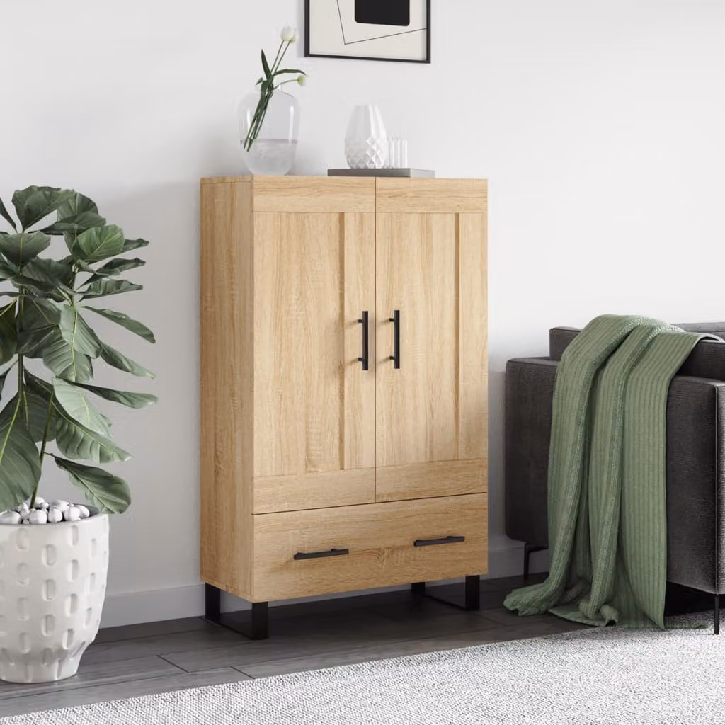 Credenza moderna vidaXL in legno multistrato color rovere sonoma, L 69,5 cm x P 31 cm x H 115 cm