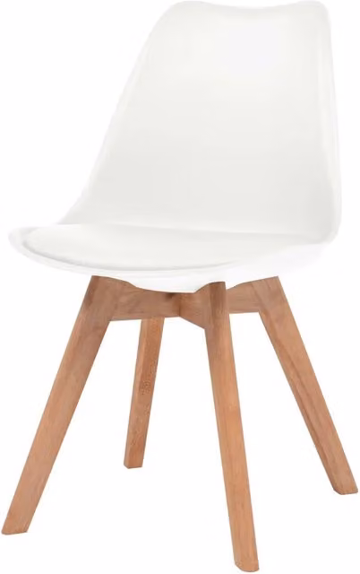 Set di 6 sedie da pranzo moderne vidaXL in plastica e legno bianco per cucina e sala da pranzo