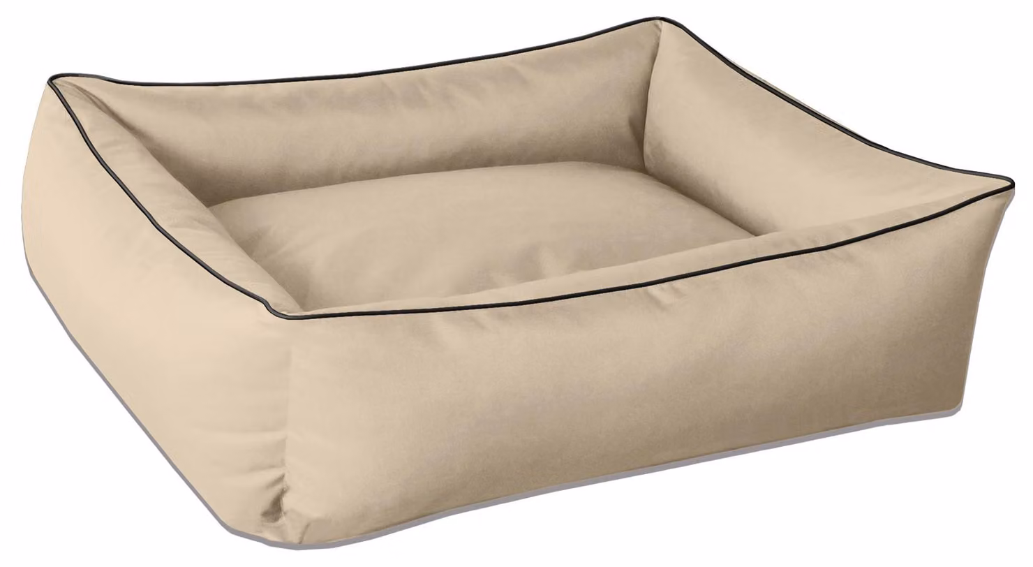 BedDog Lettino per cani MAX Divano per cani Cuscino per cani Lettino per cani con bordo, NAMIB-SAND (beige), (XXL) ca. 120x85x23 cm