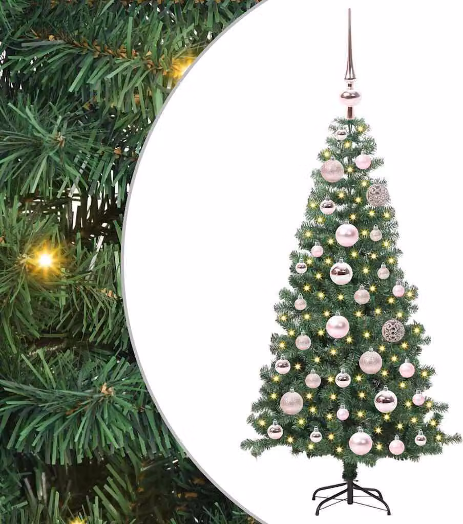 Albero di Natale con 150 LED con supporto Verde 120 cm PVC