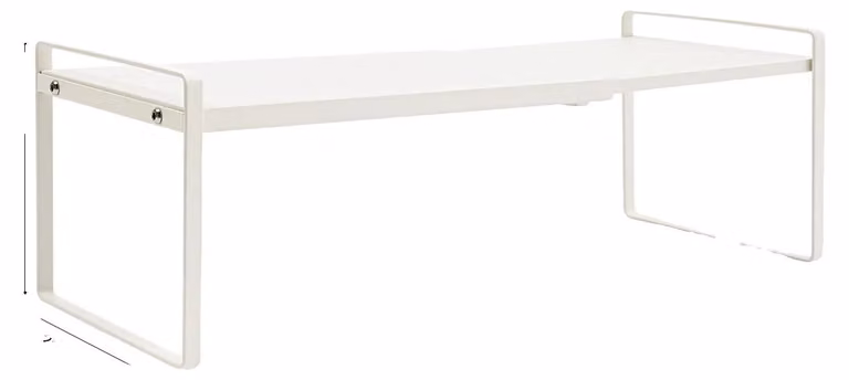 Ripiano espandibile per armadi da cucina, design regolabile, resistente alla ruggine, BIANCO
