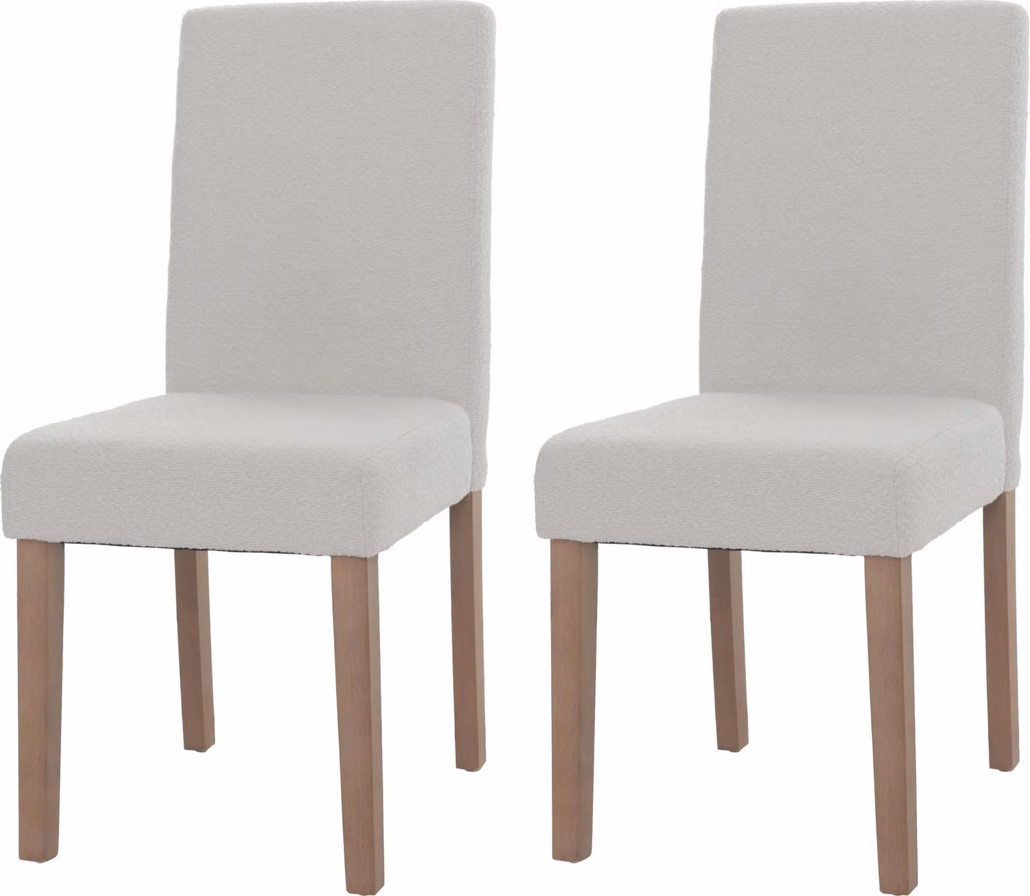 Set di 2 sedie da pranzo classiche e intramontabili | A x L x P 90 x 42 x 50 cm | Altezza seduta 47 cm | Tessuto/bouclé Legno | Gambe color naturale | Crema | Sedia Sedia da cucina Sedia con schienale alto
