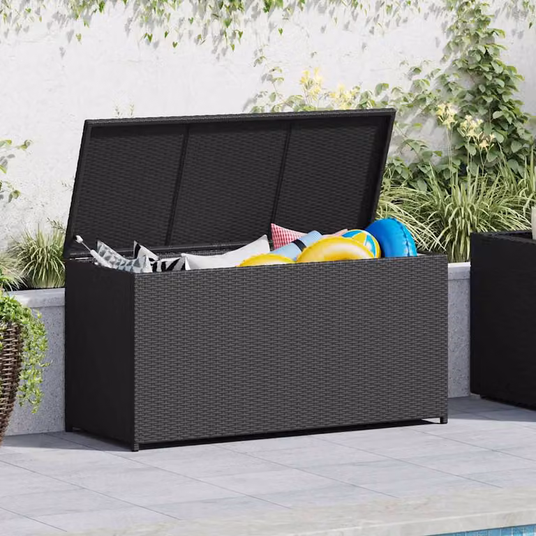 vidaXL Baule da Giardino Nero 120x50x60 cm in Polyrattan