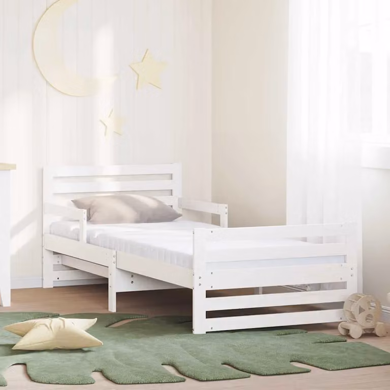 Struttura letto per bambini vidaXL in pino massello bianco L 80 x P 200 cm
