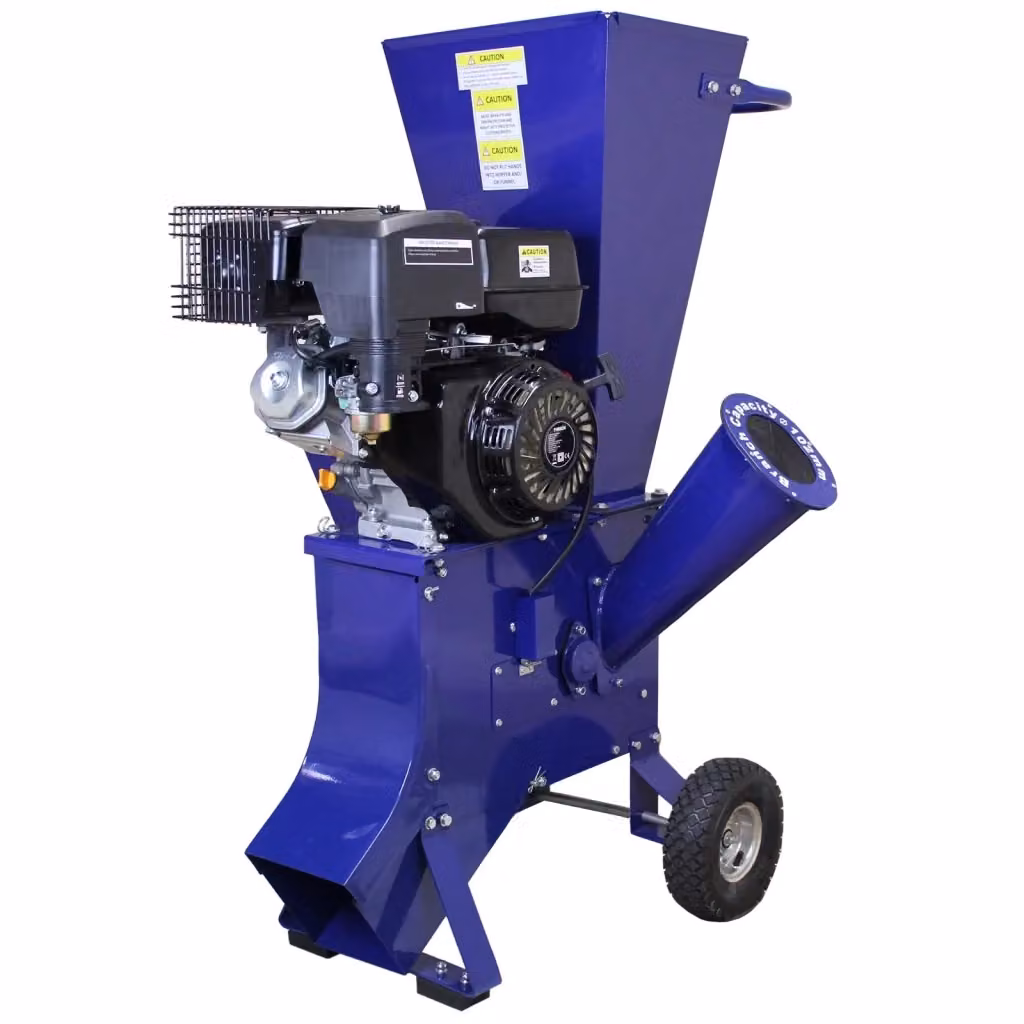 Spaccalegna per Tronchi e Cippatrice per Legna T-MECH Blu da 5t con Motore 15HP – 2
