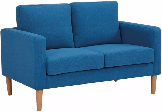 Divano 2 Posti Ramsey 137x73x82 h cm in Tessuto Blu