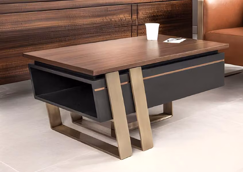 Tisch Holz Couchtisch Moderne Design Beige Tische Büro Braun Einrichtung