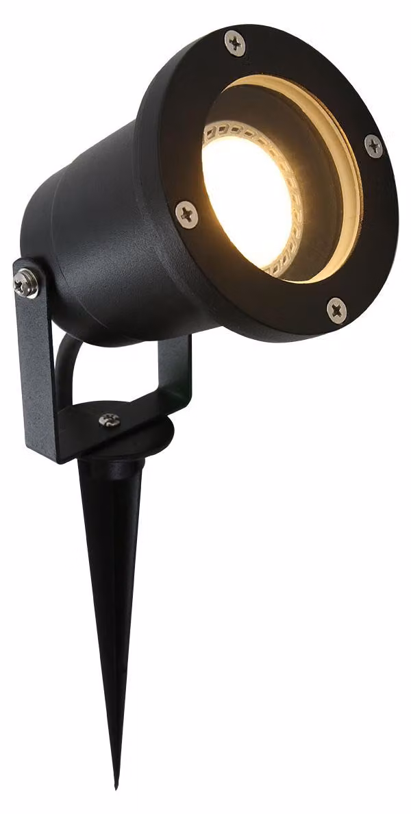 Lampada da esterno, picchetto, dimmerabile, IP54, metallo, nero