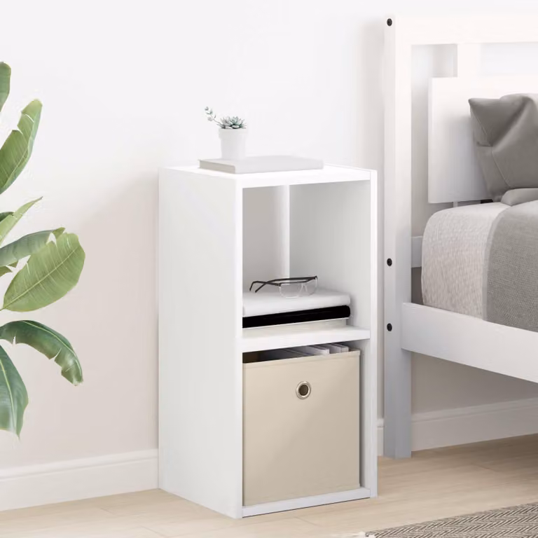 Comodino moderno vidaXL in legno MDF bianco L: 30,5 cm, P: 27 cm, H: 59,5 cm