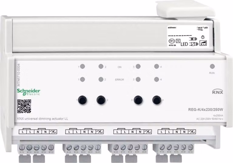 Attuatore dimmerabile universale KNX LL REG-K/4x230/250W - Sistema di dimmerazione del bus attuatore MTN67...