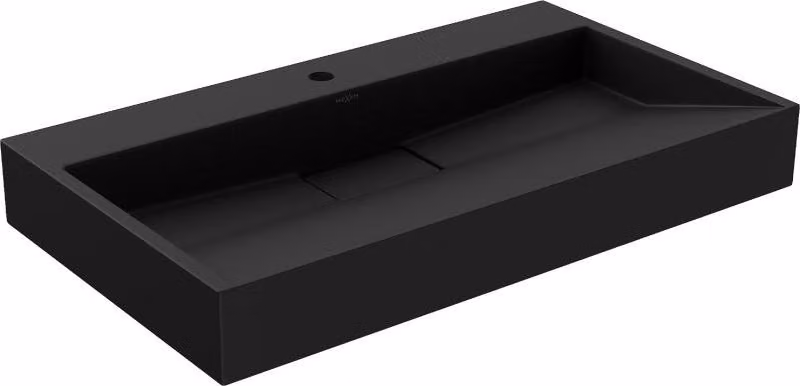 Mexen Ava lavabo da appoggio in conglomerato 1/O 80 x 46 cm, nero - 23018071