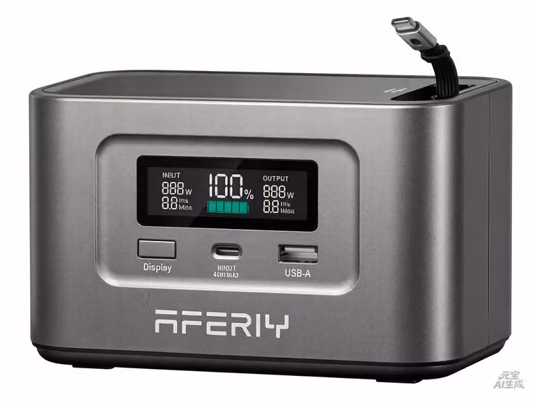 AFERIY Nano100: centralina portatile da 100W e power bank – 99,2Wh, batteria LiFePO4, potenza di uscita 145W, ricarica rapida USB-C, compatibile con l'energia solare, possibilità di caricare 3 dispositivi contemporaneamente