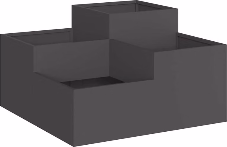 Vaso da giardino Nero 100 x 100 x 48 cm Acciaio