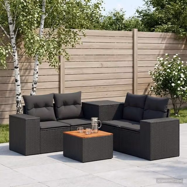 Set di divani 6 pz Nero 55 x 55 x 37 cm 3447559