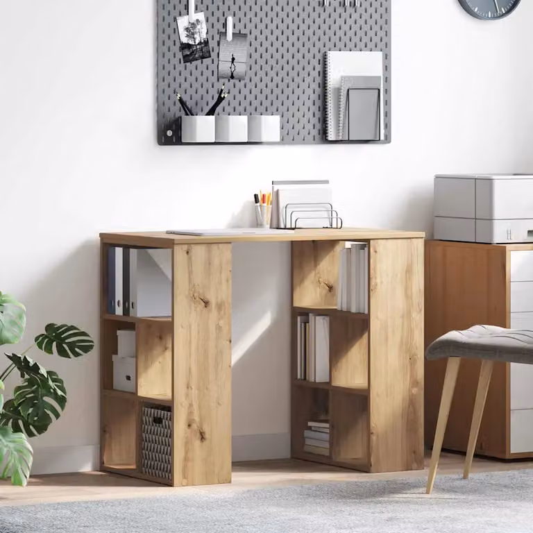 Scrivania da ufficio vidaXL in legno Rovere marrone con finitura opaca L: 120 cm, P: 60 cm, H: 75 cm