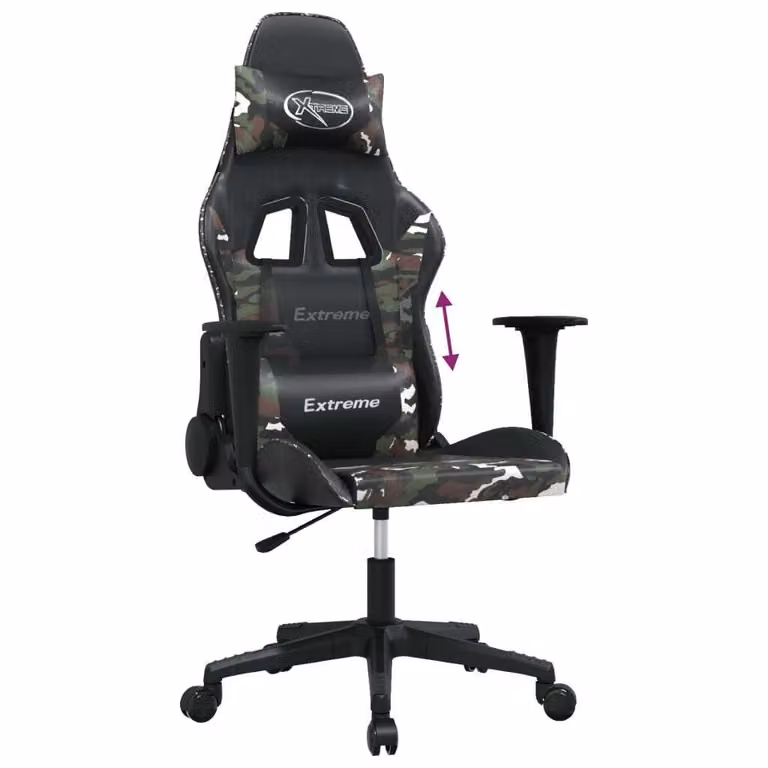 Sedia da Gaming Nero e Mimetico in Pelle finta