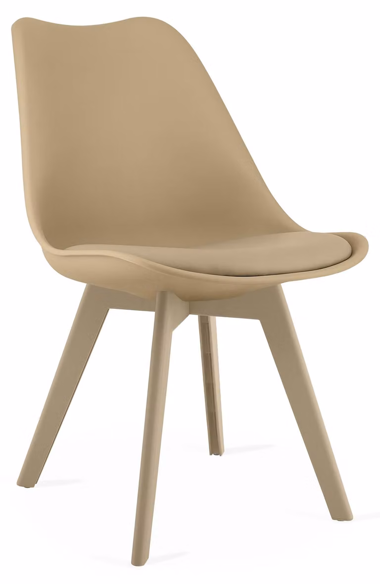 MARK sedia beige scuro con cuscino in ecopelle per cucina sala da pranzo