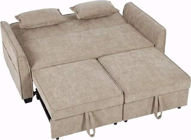 Divano letto ad angolo HOMCOM 4-in-1 in ciniglia marrone con schienale regolabile e cassetto estraibile, 167 cm