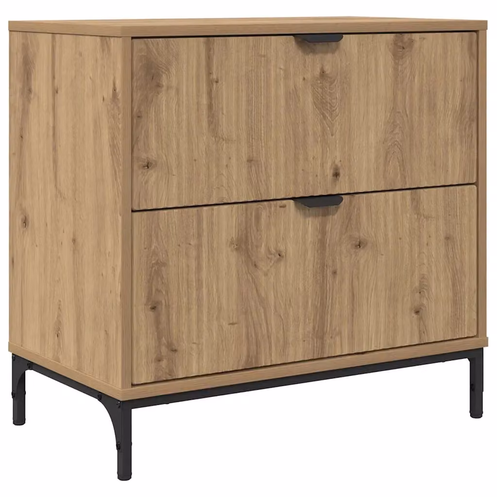 Comodino moderno vidaXL in legno e metallo marrone L: 63.5 cm, P: 36 cm, H: 61 cm – 2