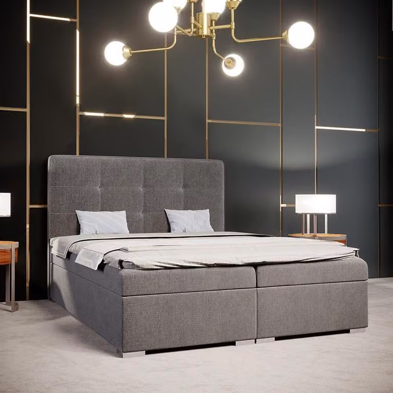 Bett Schlafzimmer Luxus Textil Möbel Polstermöbel Stil Boxspringbett