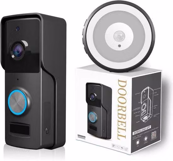 Telecamera di videosorveglianza wireless compatibile con smartphone, con visione notturna e audio bidirezionale