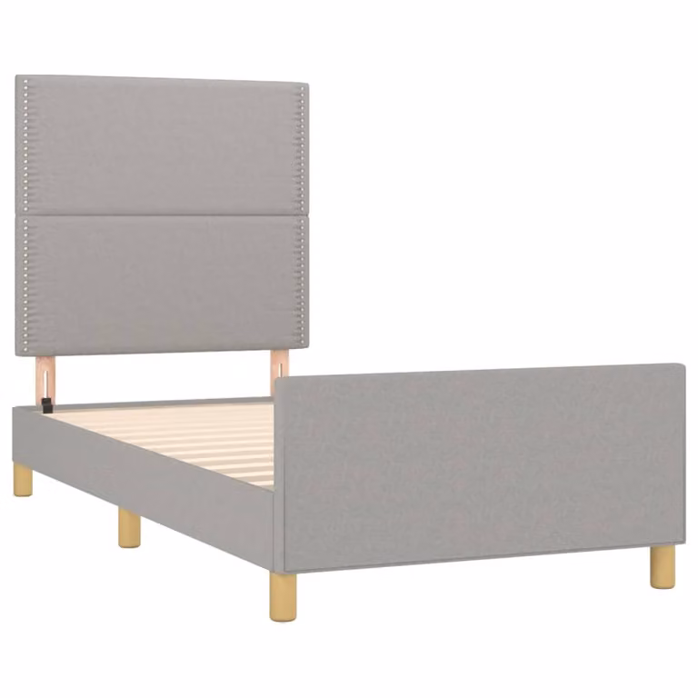 Giroletto senza Materasso Grigio Chiaro 90x200 cm Tessuto