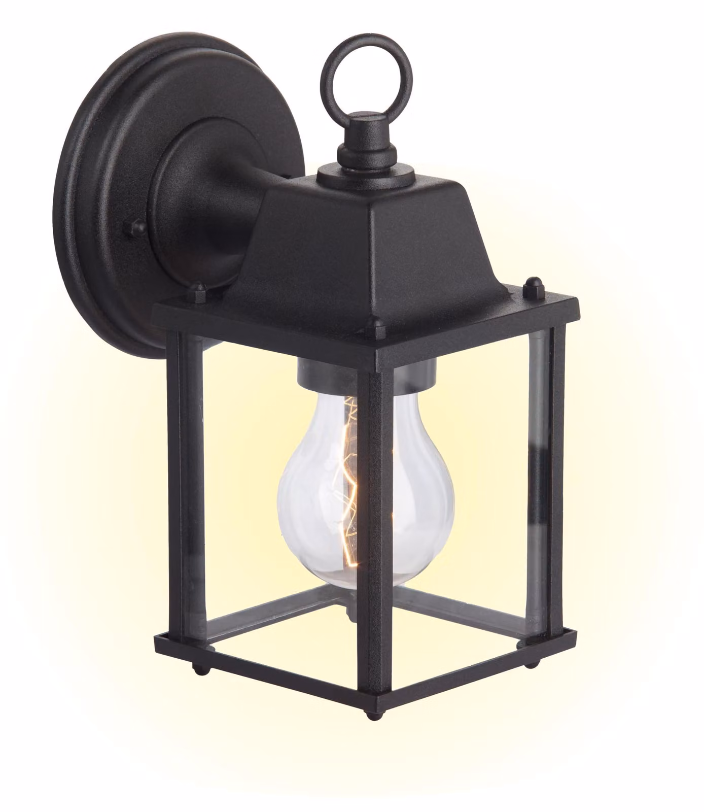 Lampada da parete esterna a sospensione, attacco E27, massimo 60 W, metallo/vetro, colore nero