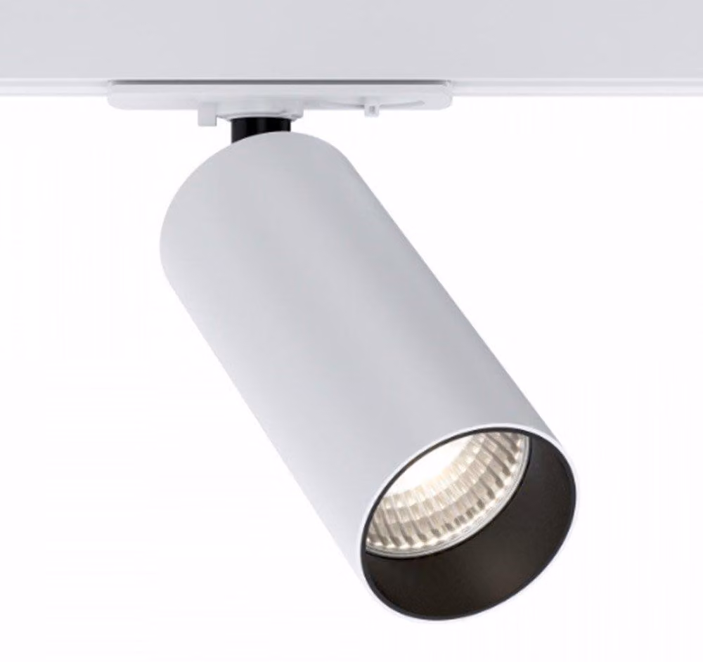 Faretto Per Binario Focus Led Moderno Alluminio Bianco 1 Luce Naturale