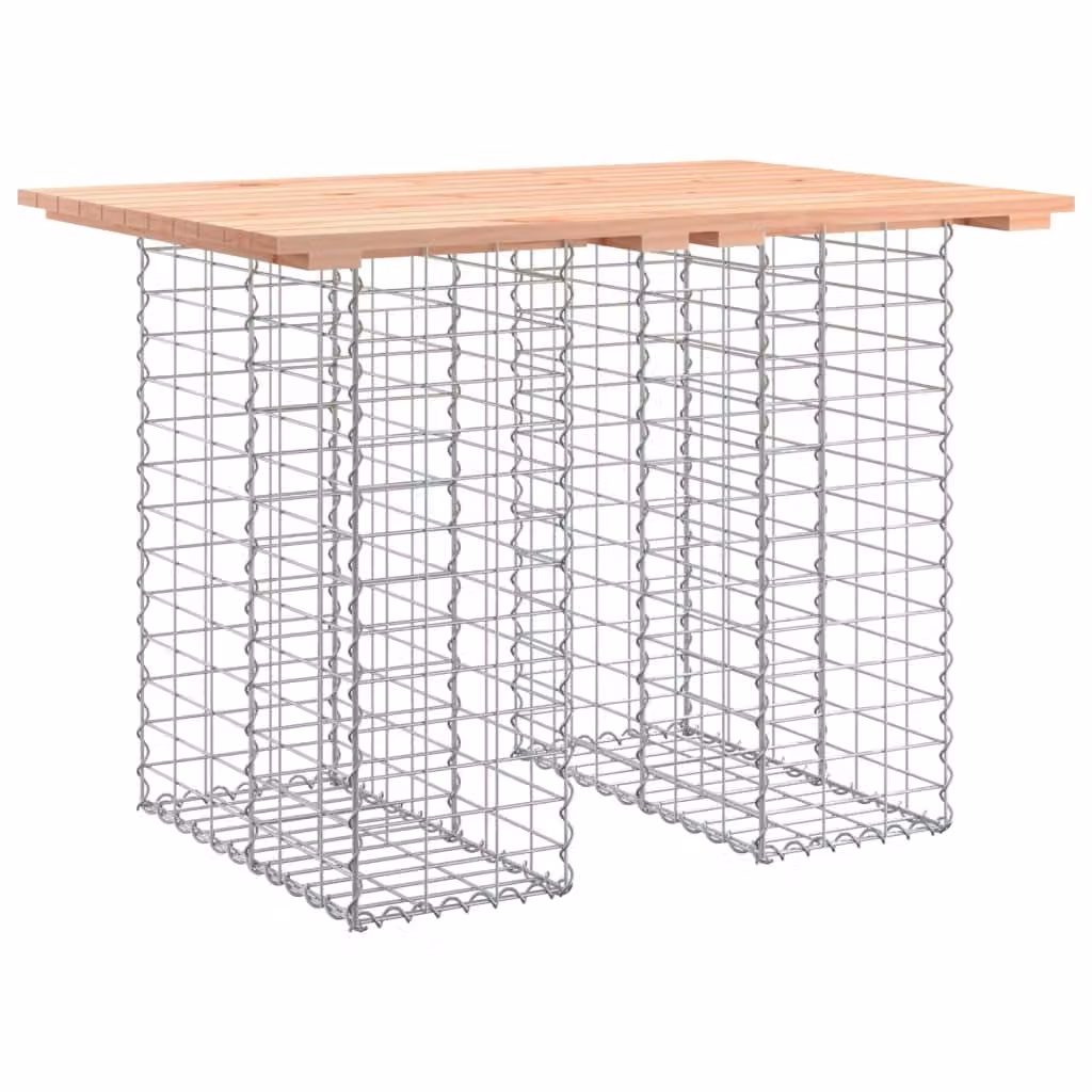 Tavolo da giardino in gabbione design 100x70x72 cm in legno massello Douglas