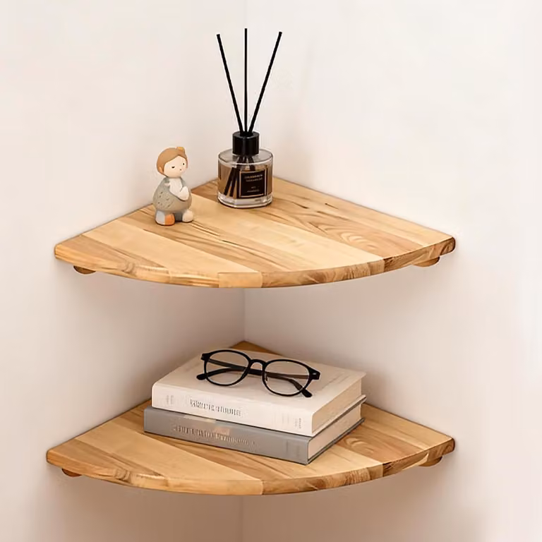 Scaffale sospeso, in legno, 27 cm, confezione da 2 pezzi, ideale per la camera da letto