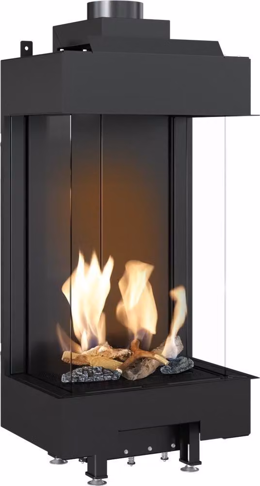 KRATKI LEO 45 / 68 caminetto a gas naturale trifacciale ∅ 100/150 5,8 kW